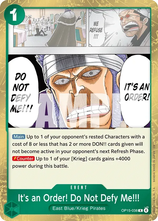 It's an Order! Do Not Defy Me!!! #OP15-038 Adventure on Kami's Island One Piece card