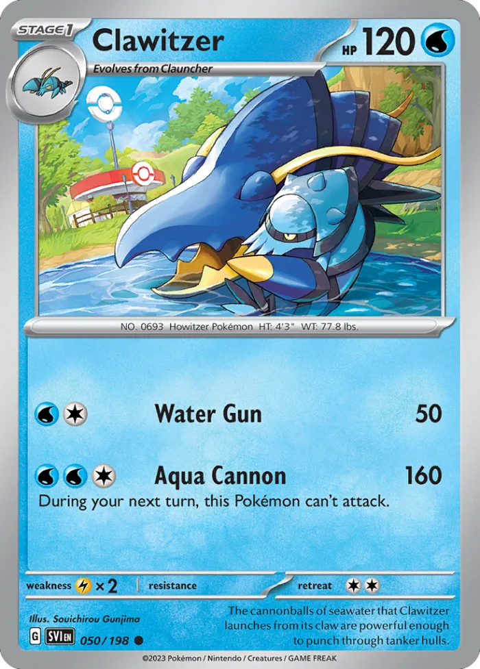 Clawitzer #50 Scarlet & Violet Pokemon card