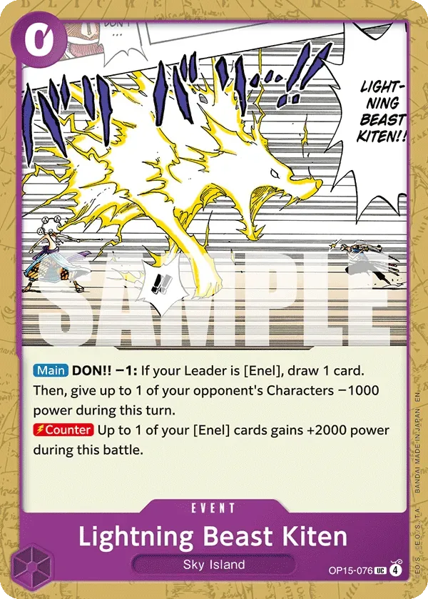 Lightning Beast Kiten #OP15-076 Adventure on Kami's Island One Piece card