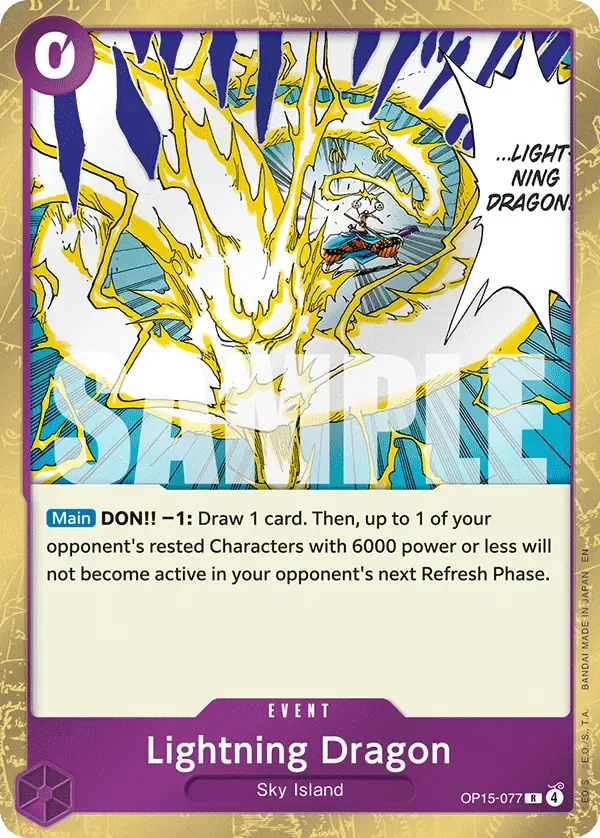 Lightning Dragon #OP15-077 Adventure on Kami's Island One Piece card