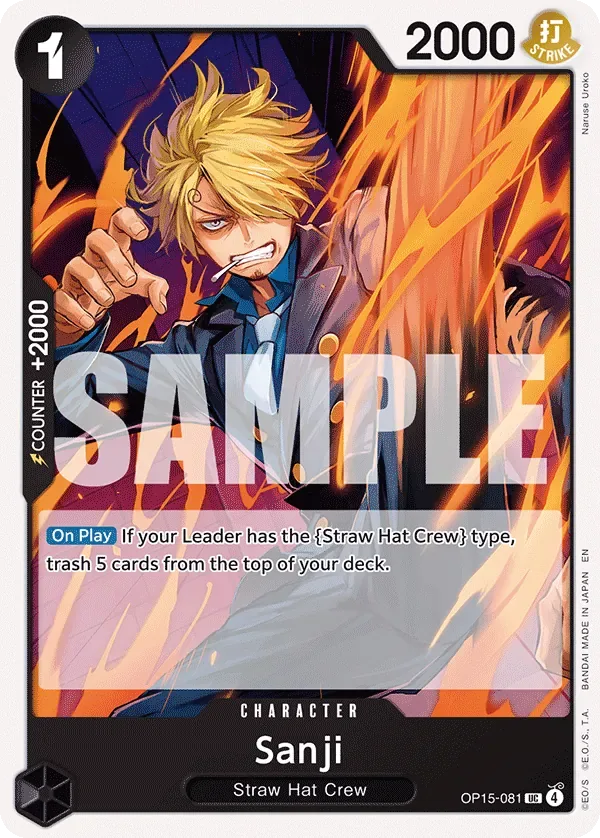 Sanji #OP15-081 Adventure on Kami's Island One Piece card