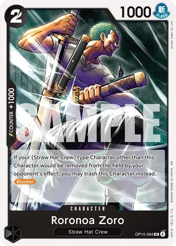 Roronoa Zoro #OP15-094 Adventure on Kami's Island One Piece card