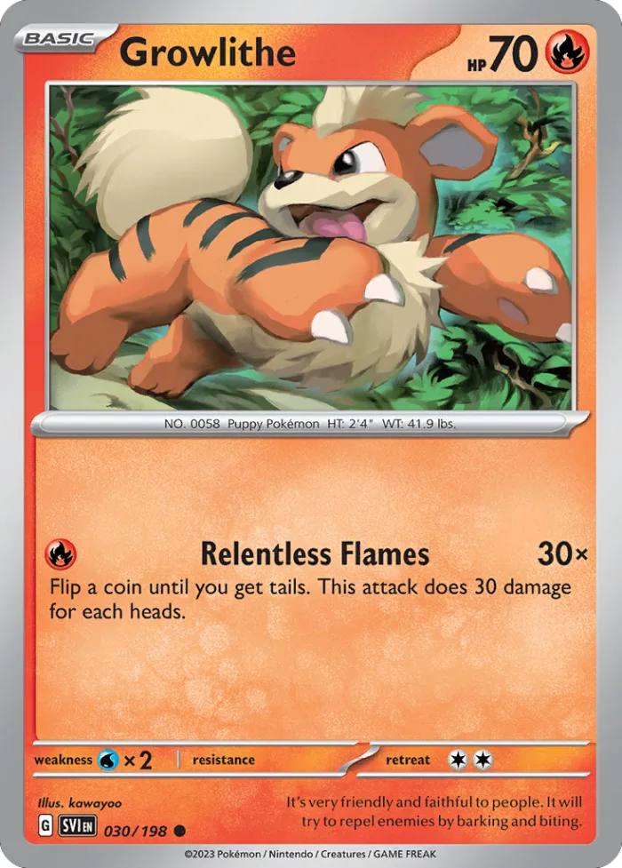 Growlithe #30 Scarlet & Violet Pokemon card