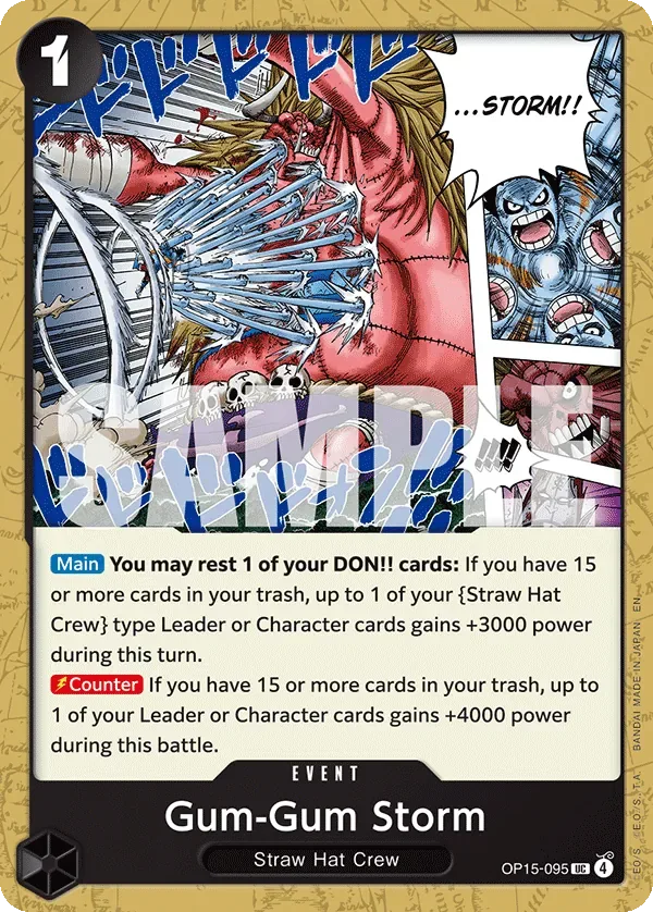 Gum-Gum Storm #OP15-095 Adventure on Kami's Island One Piece card
