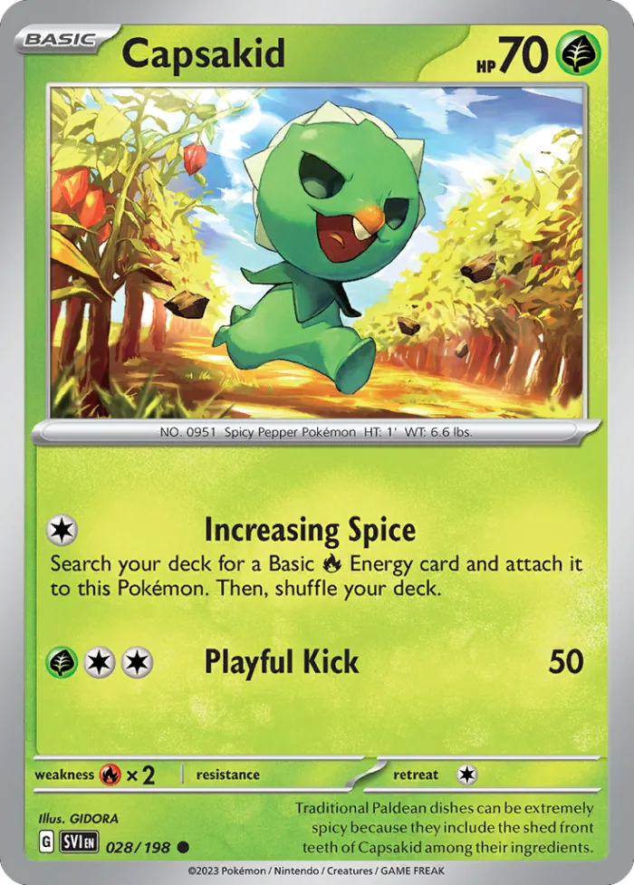 Capsakid #28 Scarlet & Violet Pokemon card