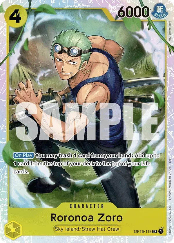 Roronoa Zoro #OP15-113 Adventure on Kami's Island One Piece card