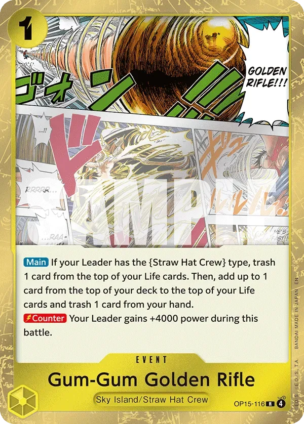 Gum-Gum Golden Rifle #OP15-116 Adventure on Kami's Island One Piece card