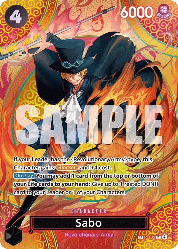 Sabo #P-105 Adventure on Kami's Island One Piece card