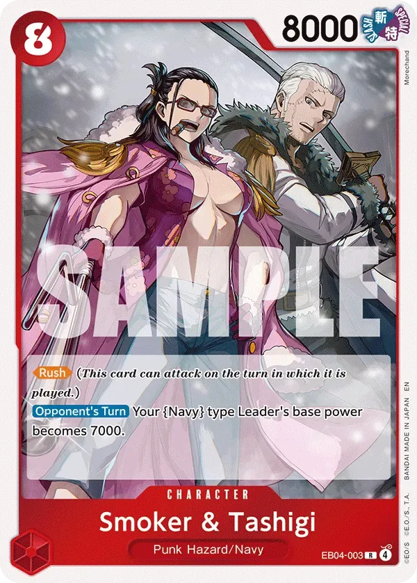 Smoker & Tashigi #EB04-003 Adventure on Kami's Island One Piece card