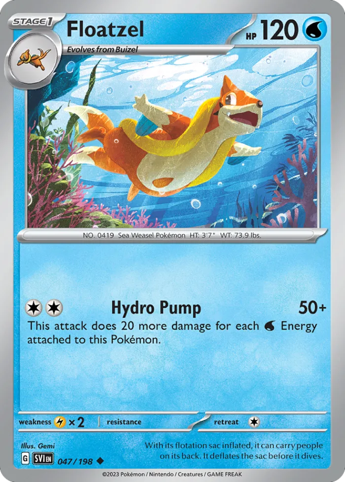 Floatzel #47 Scarlet & Violet Pokemon card