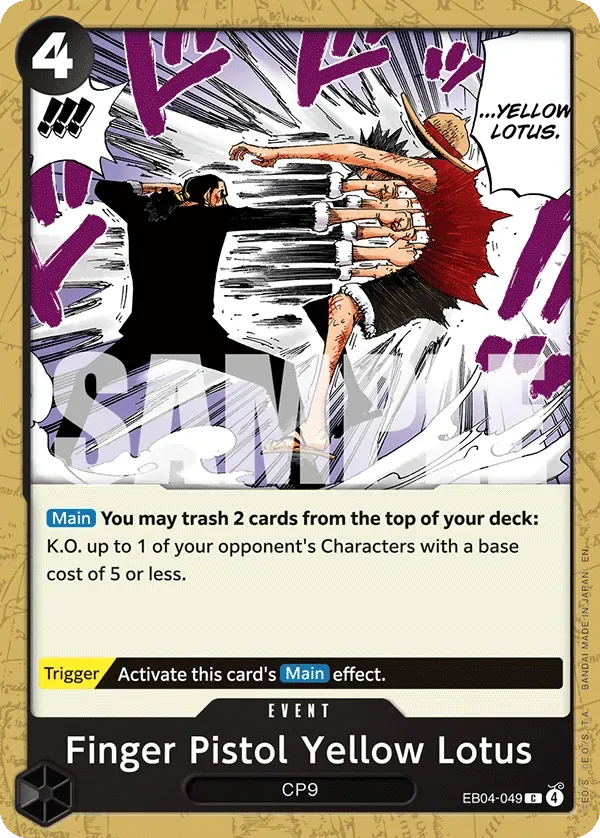 Finger Pistol Yellow Lotus #EB04-049 Adventure on Kami's Island One Piece card