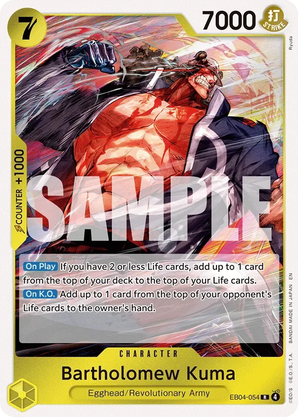 Bartholomew Kuma #EB04-054 Adventure on Kami's Island One Piece card