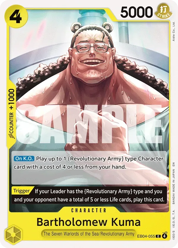 Bartholomew Kuma #EB04-055 Adventure on Kami's Island One Piece card