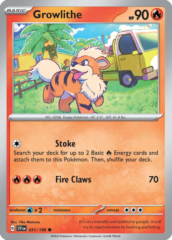 Growlithe #31 Scarlet & Violet Pokemon card