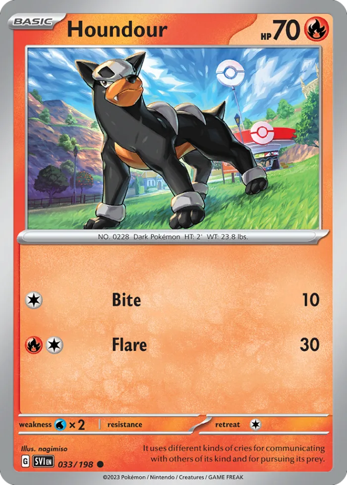 Houndour #33 Scarlet & Violet Pokemon card