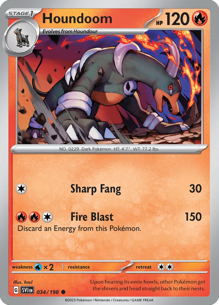Houndoom #34 Scarlet & Violet Pokemon card