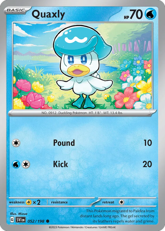 Quaxly #52 Scarlet & Violet Pokemon card