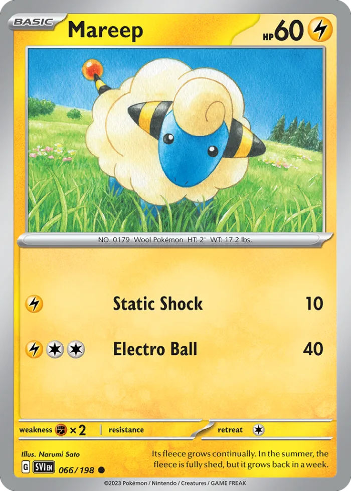 Mareep #66 Scarlet & Violet Pokemon card