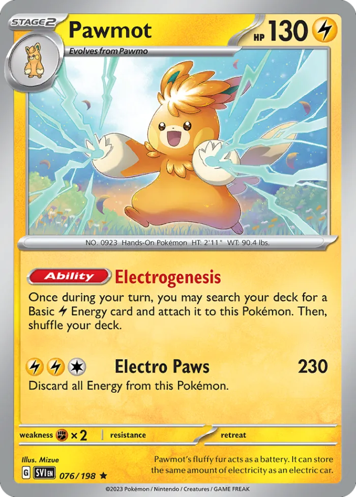 Pawmot #76 Scarlet & Violet Pokemon card