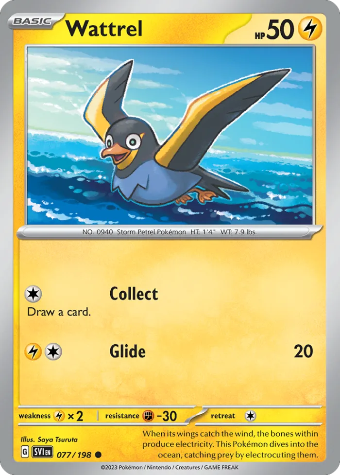 Wattrel #77 Scarlet & Violet Pokemon card