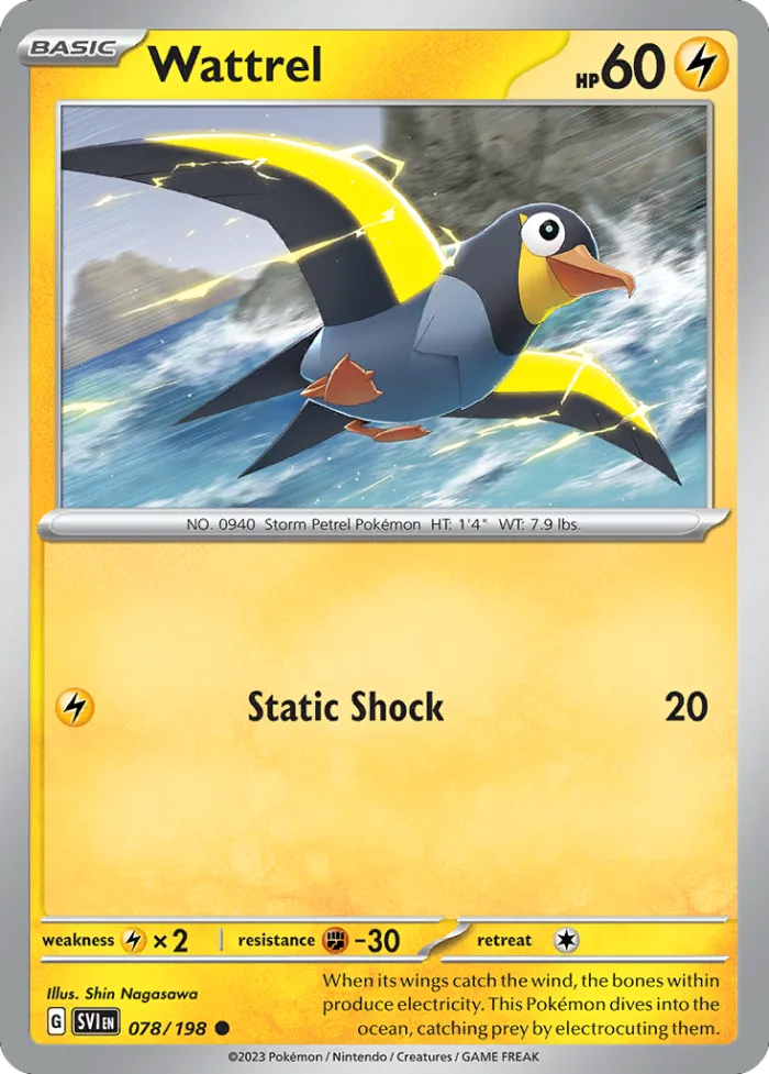 Wattrel #78 Scarlet & Violet Pokemon card