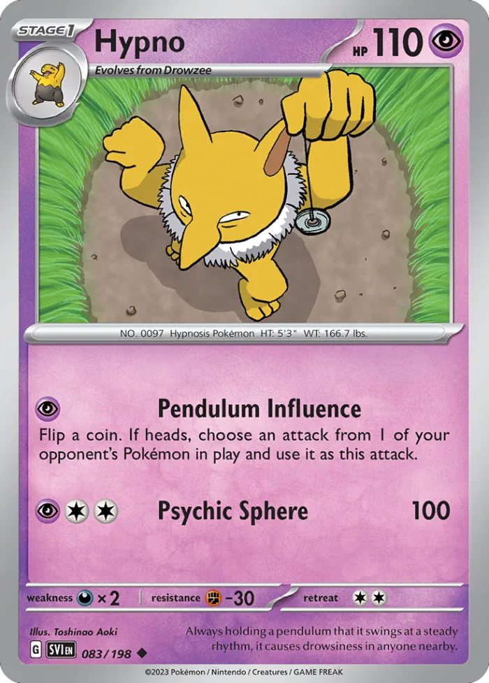 Hypno #83 Scarlet & Violet Pokemon card