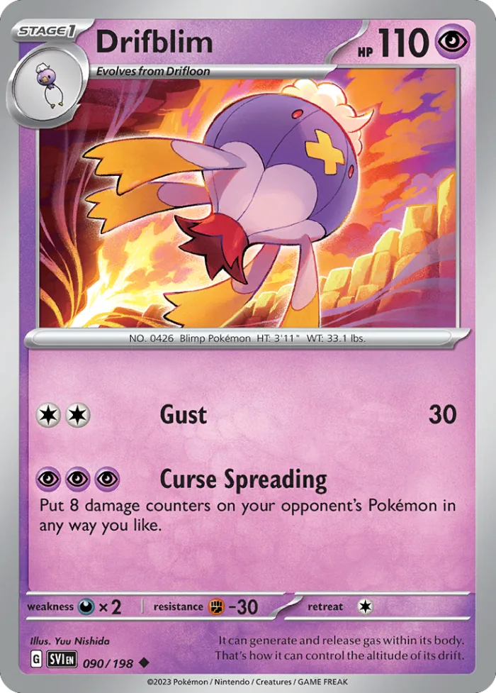 Drifblim #90 Scarlet & Violet Pokemon card