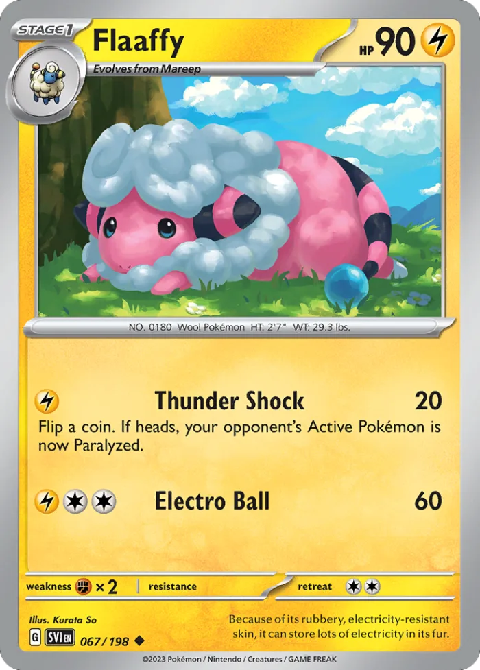 Flaaffy #67 Scarlet & Violet Pokemon card