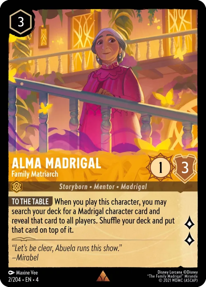 Alma Madrigal #2 Ursula's Return Disney Lorcana card