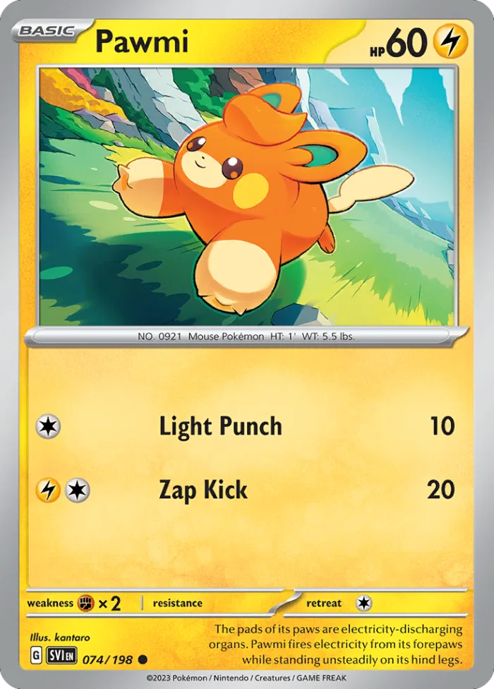 Pawmi #74 Scarlet & Violet Pokemon card