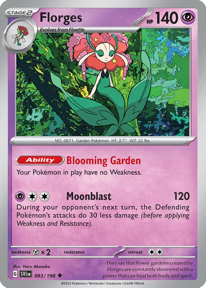 Florges #93 Scarlet & Violet Pokemon card