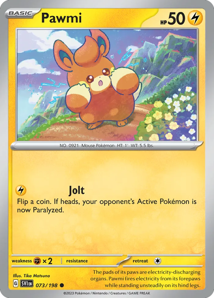 Pawmi #73 Scarlet & Violet Pokemon card
