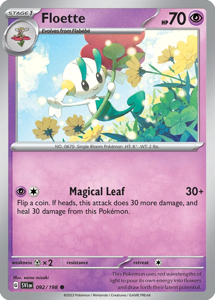 Floette #92 Scarlet & Violet Pokemon card