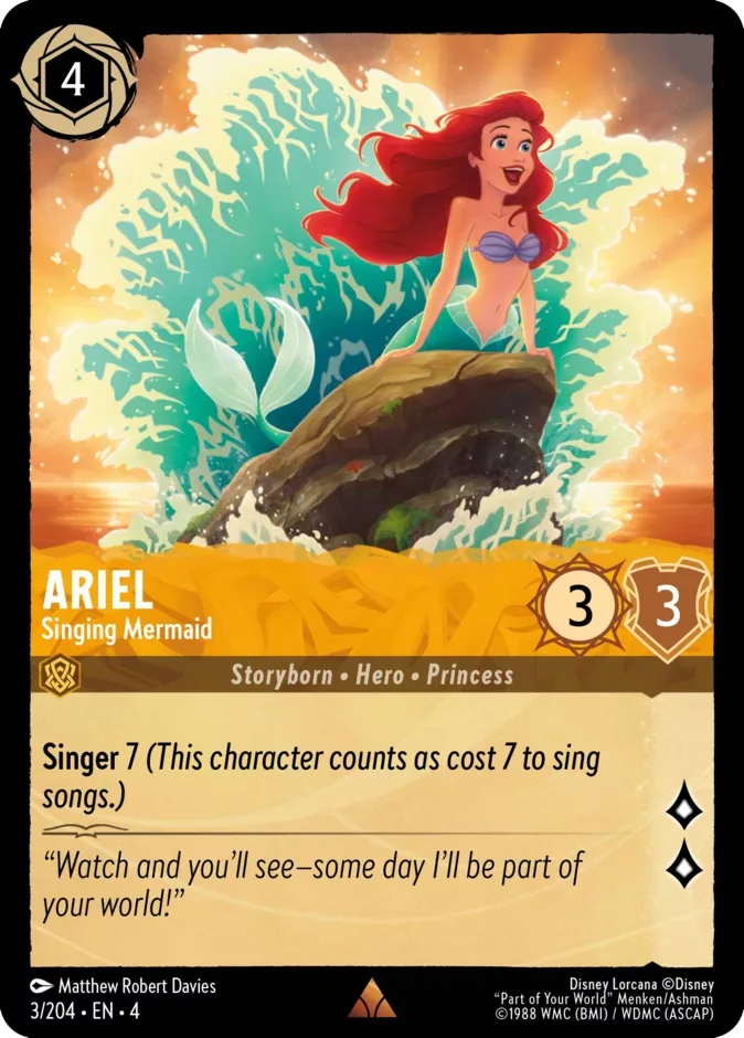 Ariel #3 Ursula's Return Disney Lorcana card