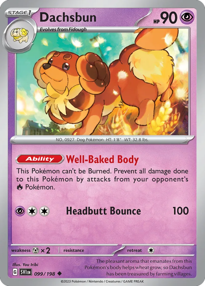 Dachsbun #99 Scarlet & Violet Pokemon card