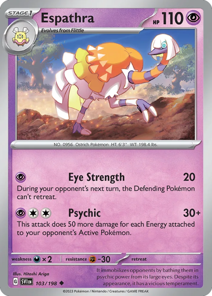 Espathra #103 Scarlet & Violet Pokemon card