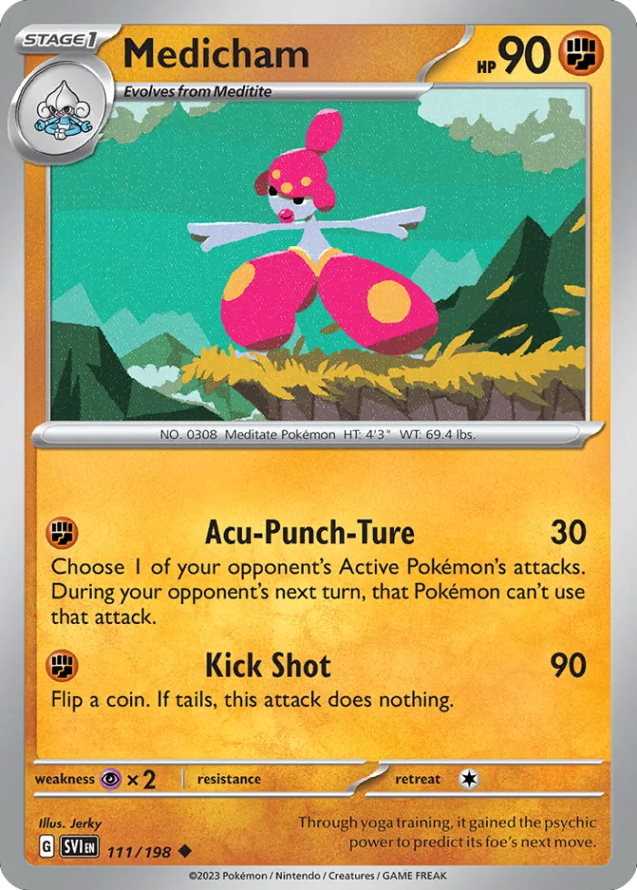 Medicham #111 Scarlet & Violet Pokemon card