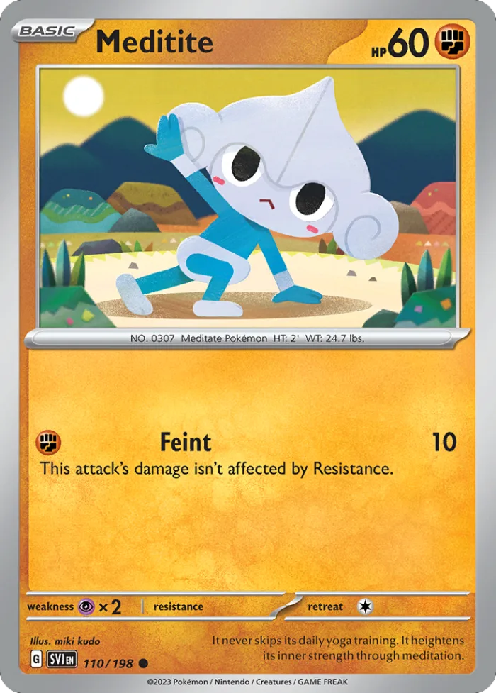 Meditite #110 Scarlet & Violet Pokemon card