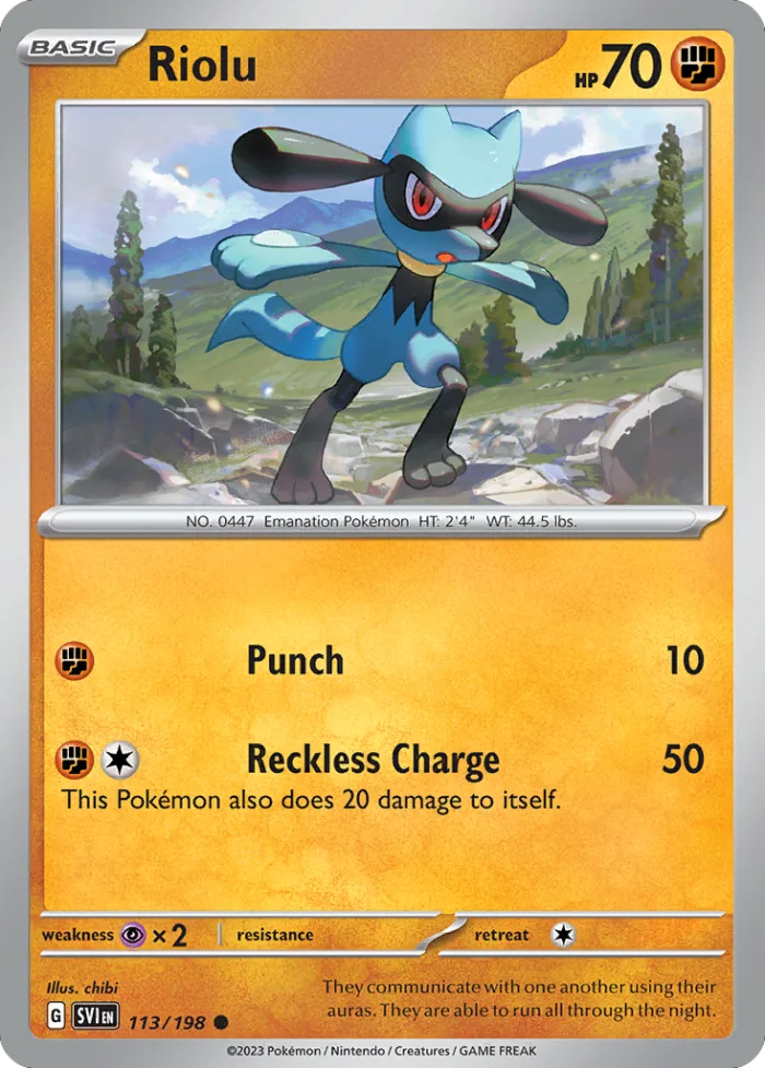 Riolu #113 Scarlet & Violet Pokemon card