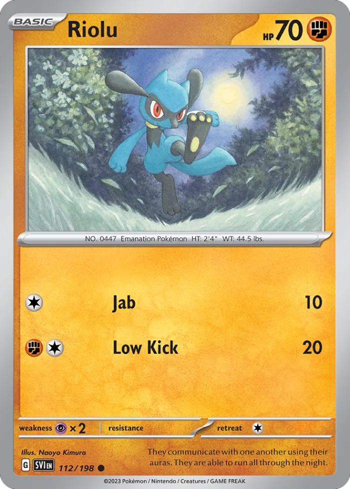 Riolu #112 Scarlet & Violet Pokemon card