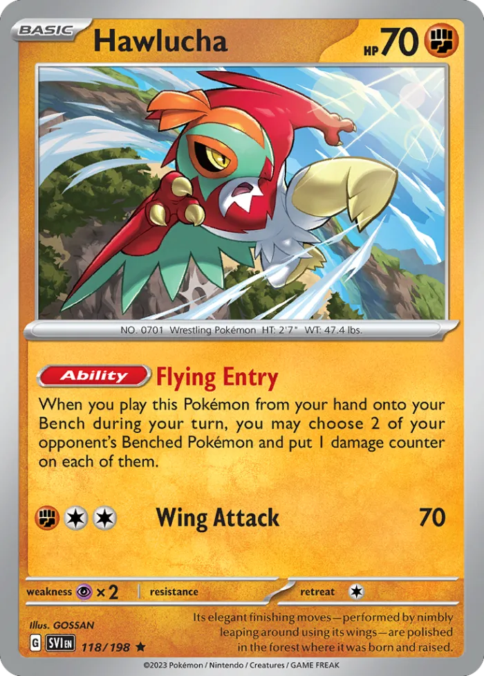 Hawlucha #118 Scarlet & Violet Pokemon card
