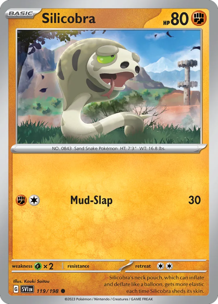 Silicobra #119 Scarlet & Violet Pokemon card