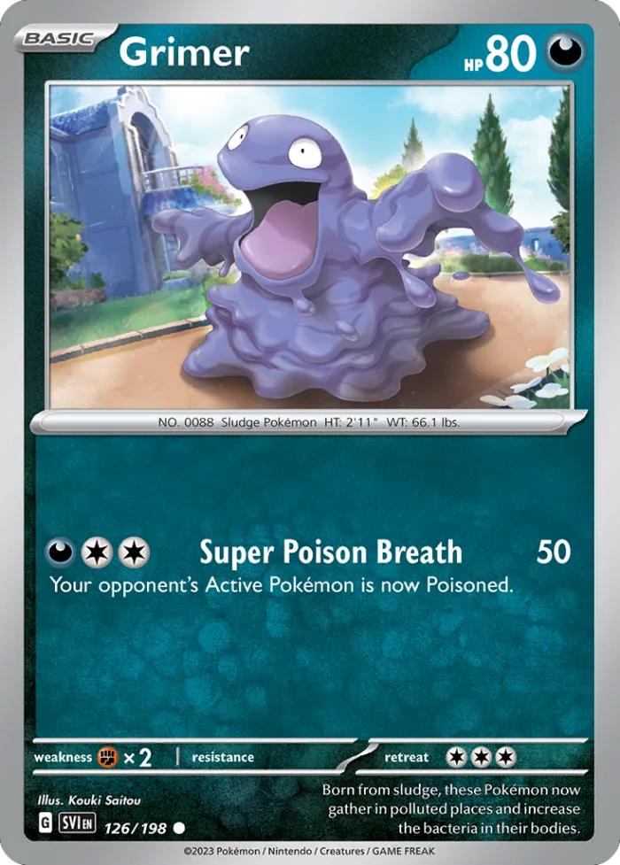 Grimer #126 Scarlet & Violet Pokemon card