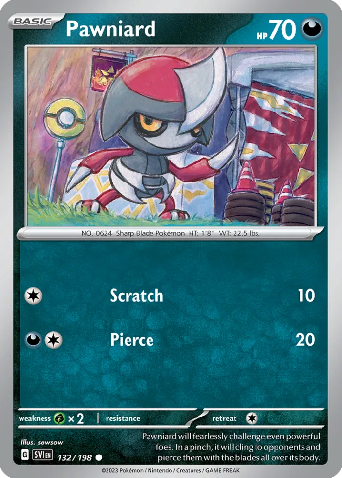 Pawniard #132 Scarlet & Violet Pokemon card