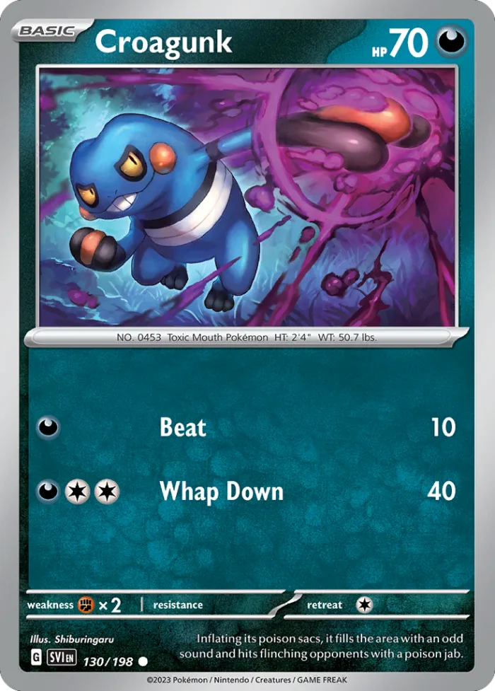 Croagunk #130 Scarlet & Violet Pokemon card
