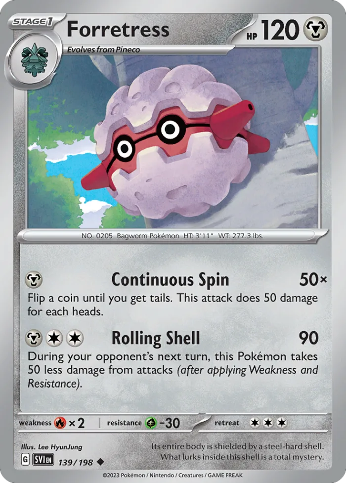 Forretress #139 Scarlet & Violet Pokemon card