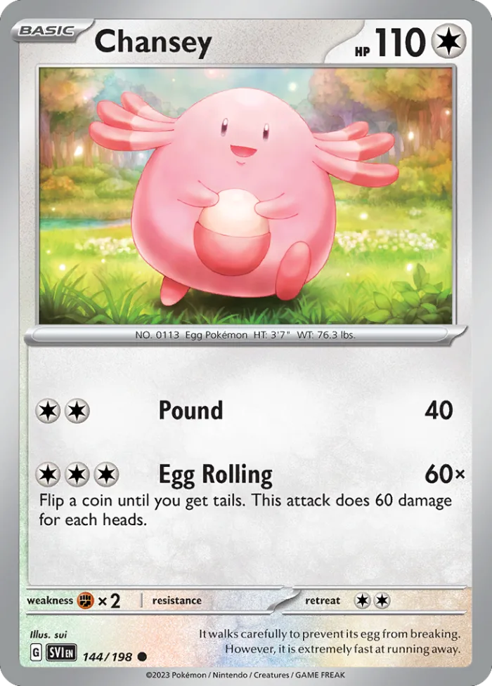 Chansey #144 Scarlet & Violet Pokemon card