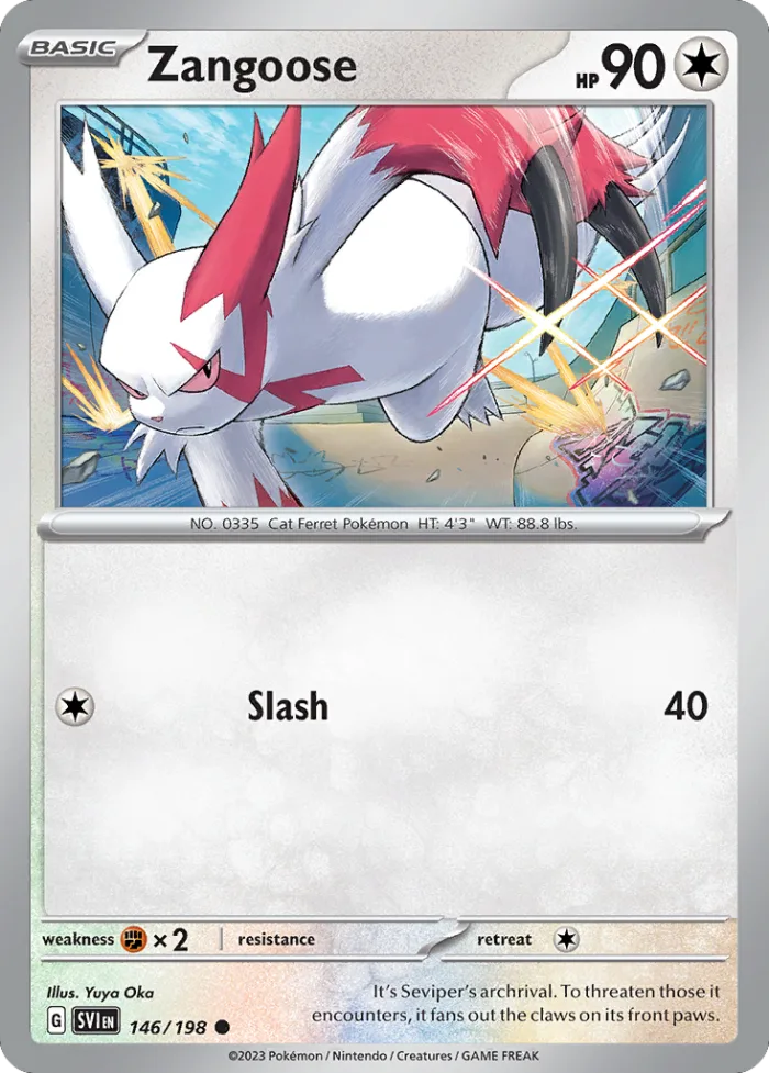 Zangoose #146 Scarlet & Violet Pokemon card