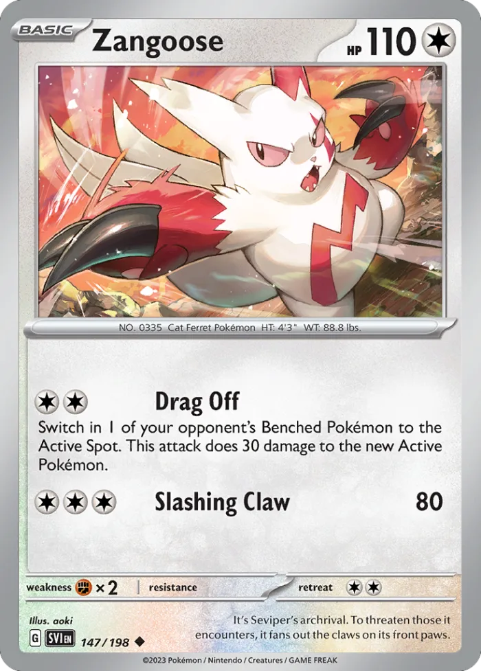 Zangoose #147 Scarlet & Violet Pokemon card