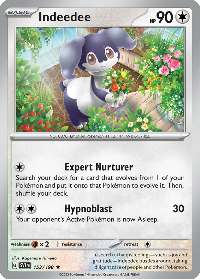 Indeedee #153 Scarlet & Violet Pokemon card